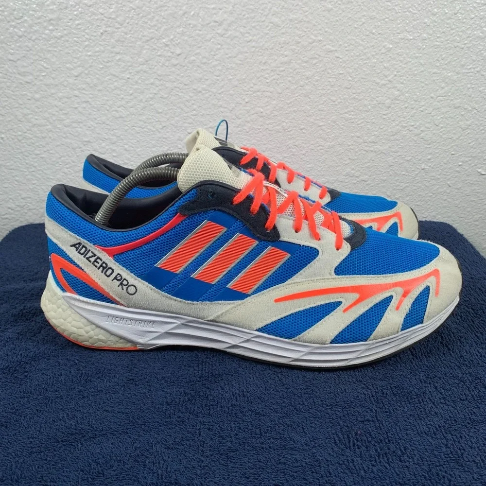Adidas Adizero Pro DNA Mens Size 12 Blue Solar Red Running Shoes GW2751